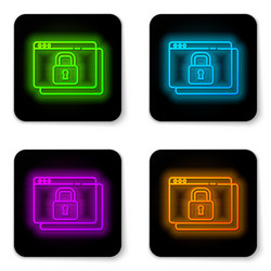 glowing neon line secure your site with https ssl vector image