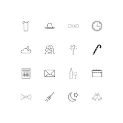 Holidays linear thin icons set outlined simple vector