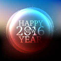 Happy new year card in blur background vector