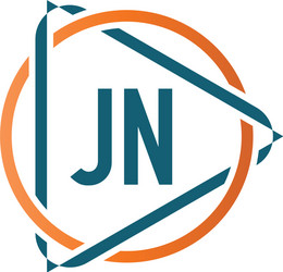 Initial letter jn circle triangle logo design Vector Image