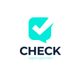 check chat logo icon design checkmark vector