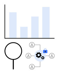data analysis and security concept with graph vector image