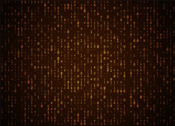 Golden Binary Code Background vector image