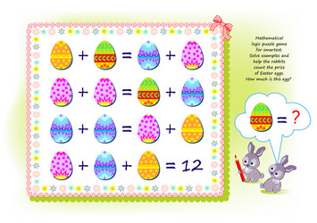 Mathematical logic puzzle game for smartest solve vector