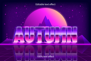 autumn editable text effect retro style vector image