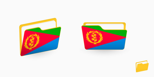 eritrea flag on two type of folder icon vector image