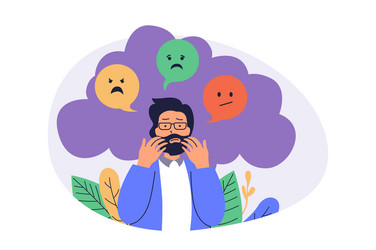 mental health problem web concept with flat vector image