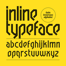 modern inline typeface vector