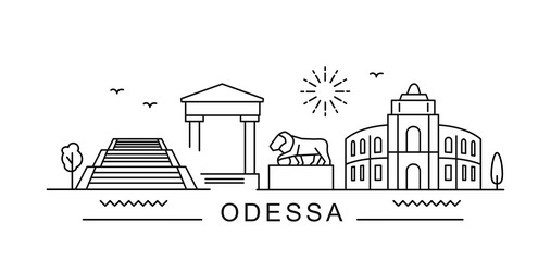 Odessa city line view ukraine poster print vector