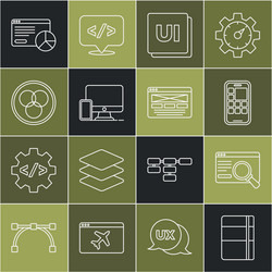 Set line sketchbook or album ui ux design mobile vector