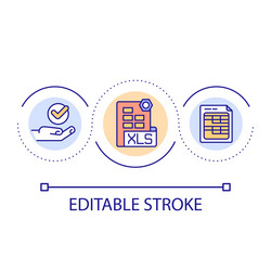 Spreadsheets Loop Data Analysis Icon vector