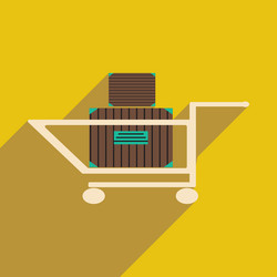 flat with shadow icon and mobile application cart vector image