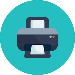 isolated printer with data document flat block vector image