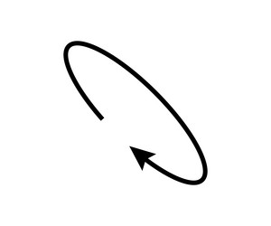oval circle rotate arrow icon ellipse orbit line vector image