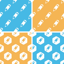 Pencil pattern set colored vector