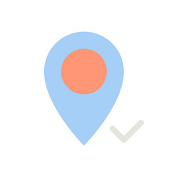 reaching pinned destination flat color ui icon vector image