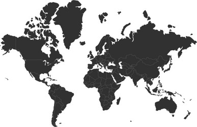 World map isolated on white background can Vector Image