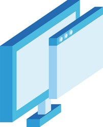 desktop with webpage template isometric style icon vector image
