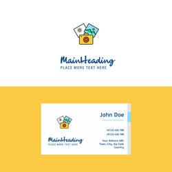 flat photography logo and visiting card template vector