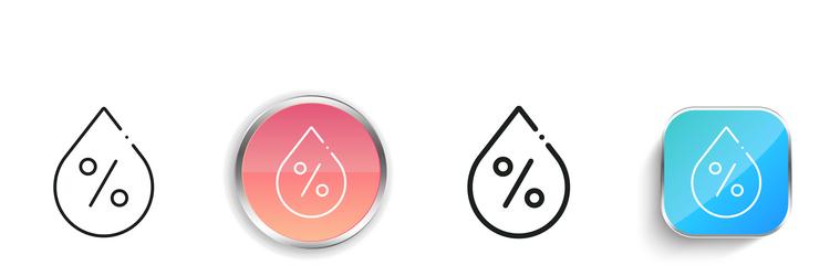 humidity icon thin linear regular and button vector image