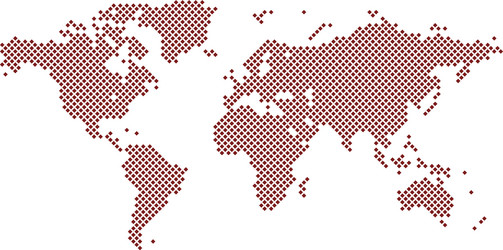 world map square dotted style isolated on white vector