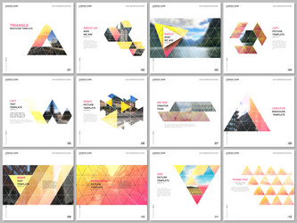 Minimal brochure templates with triangular design vector