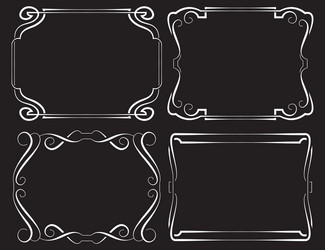 Set of framework white on black vector