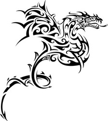Tribal Dragon Tattoo Art Vector Image