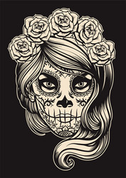 Sugar Skull Girl Vector Image