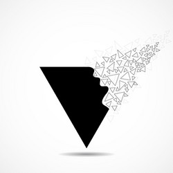 Abstract triangle with explosion on small vector