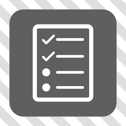 checklist page rounded square button vector image