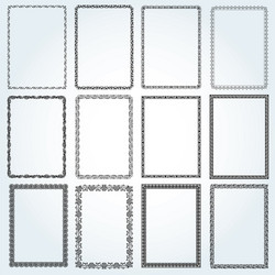 Decorative rectangle frames and borders set Vector Image