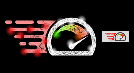 glossy net mesh speed gauge with lightspots vector image