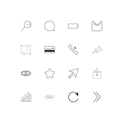 Interface linear thin icons set outlined simple vector