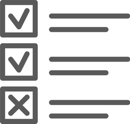 List of done and undone cases line icon vector