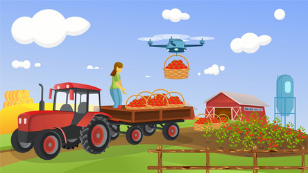 loading crops into a tractor trailer using smart vector