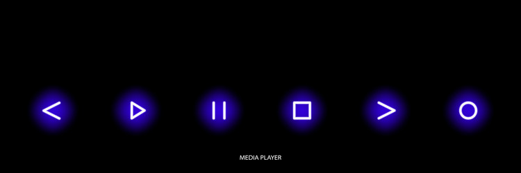 player buttons glowing dark blue vector image