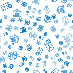 Set line magnifying glass with globe envelope vector