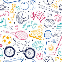 Seamless pattern of sport icons Royalty Free Vector Image