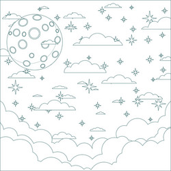 a cartoon moon with space for text in the clouds vector image