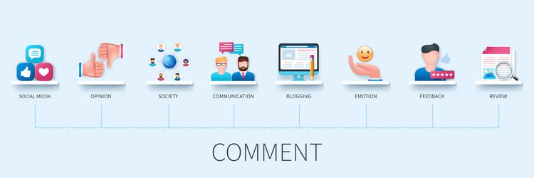 comment concept with icons social media opinion vector