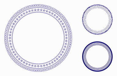 Double circular star frame mesh wire vector