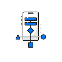 mobile app develop planning coding outline icon vector image