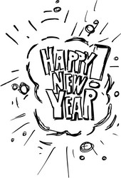 New year lettering sketch for greeting card vector