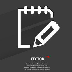 Notepad paper documents flat modern web button vector