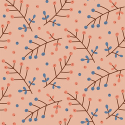 Simple hand drawn seamless pattern with blue vector