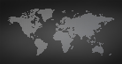 world map dotted style isolated on black vector