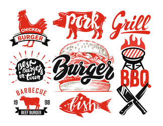 BBQ Meat Menu & Branding Vector Image