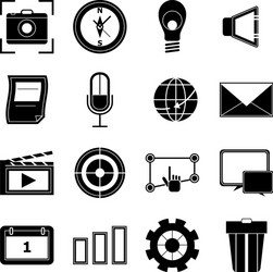 Create application icons on white background vector