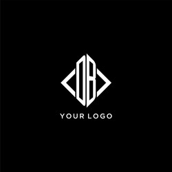 Db initial monogram with rhombus shape logo design vector